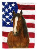 Bay Clydesdale Horse American House Flag 28x40 Porch Sleeve Pole Decorative Outside Yard Banner Artwork Wall Hanging, Polyester