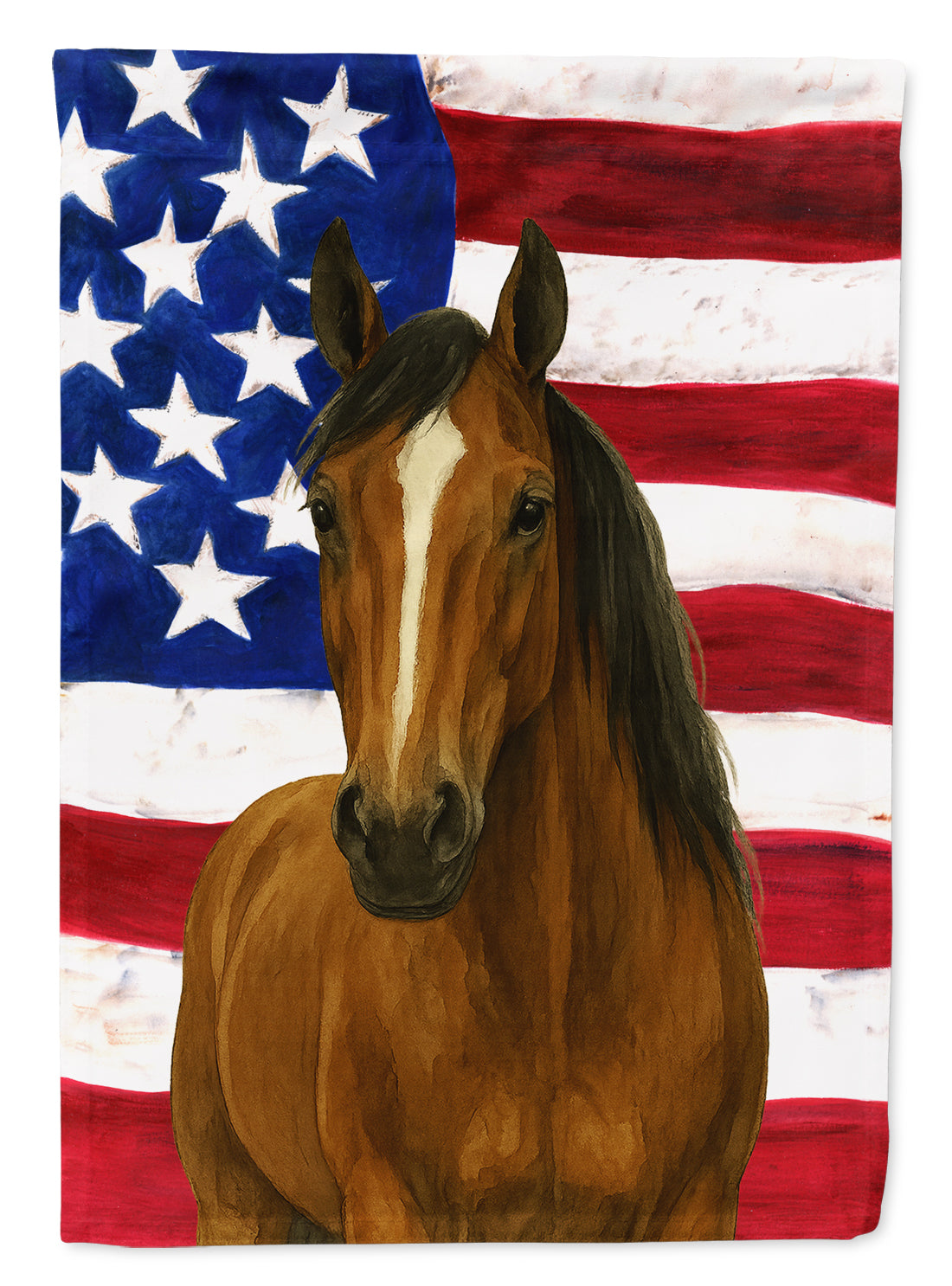 Bay Dutch Warmblood Horse American House Flag 28x40 Porch Sleeve Pole Decorative Outside Yard Banner Artwork Wall Hanging, Polyester