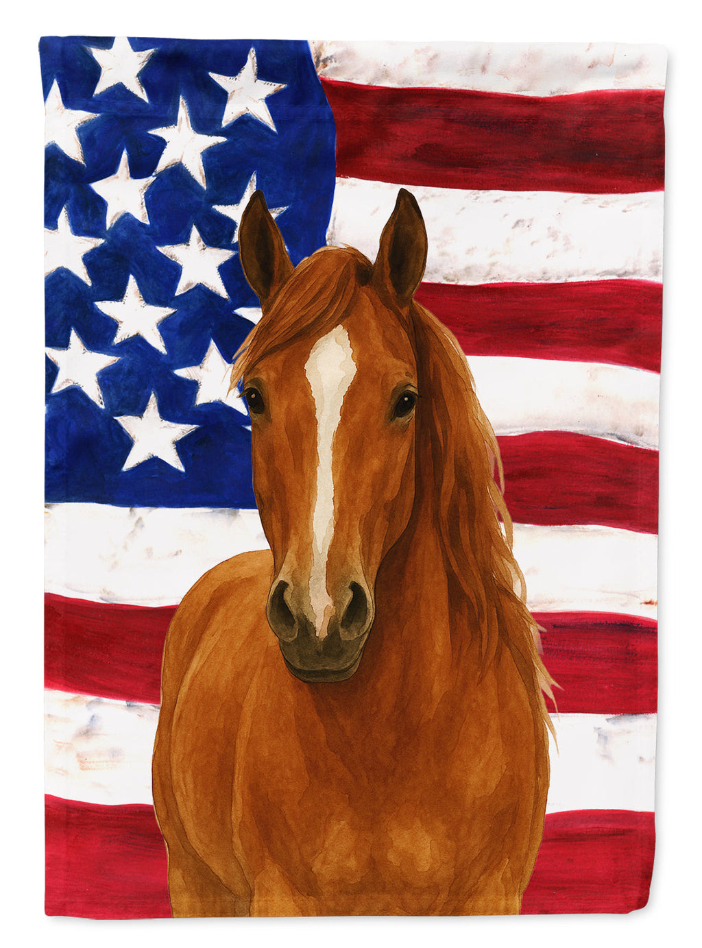 Sorrel Dutch Warmblood Horse American House Flag 28x40 Porch Sleeve Pole Decorative Outside Yard Banner Artwork Wall Hanging, Polyester