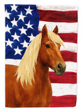 Chestnut Gypsy Vanner Horse with Flaxen Mane American House Flag 28x40 Porch Sleeve Pole Decorative Outside Yard Banner Artwork Wall Hanging, Polyester