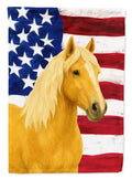 Palomino Gypsy Vanner Horse American House Flag 28x40 Porch Sleeve Pole Decorative Outside Yard Banner Artwork Wall Hanging, Polyester
