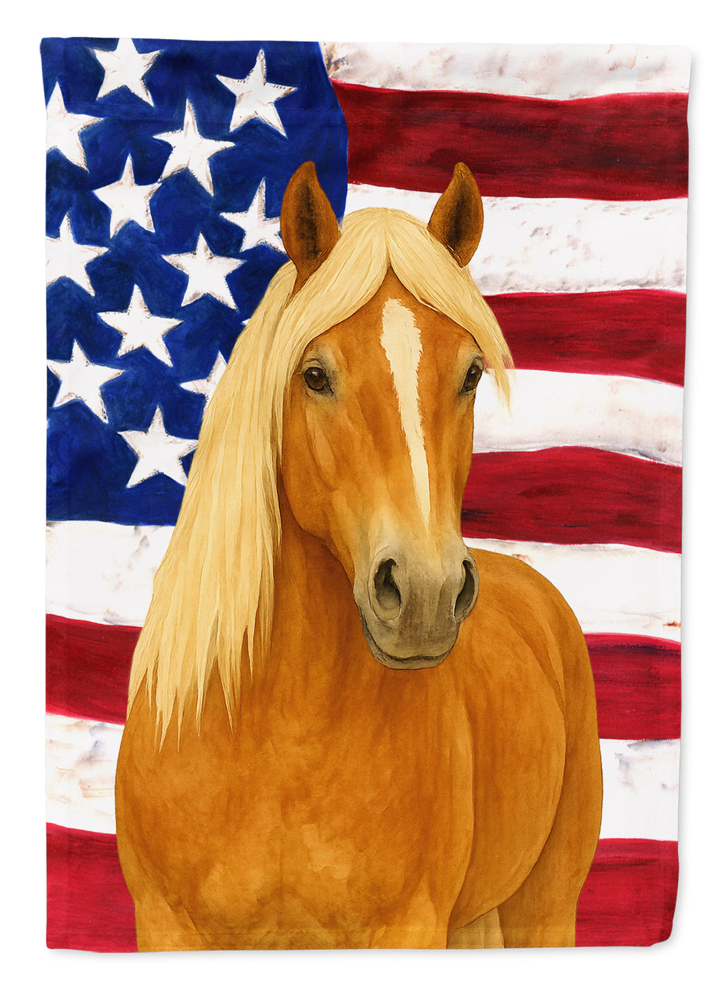 Chestnut Haflinger Horse with Flaxen Mane American House Flag 28x40 Porch Sleeve Pole Decorative Outside Yard Banner Artwork Wall Hanging, Polyester