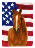 Chestnut Hanoverian Horse American House Flag 28x40 Porch Sleeve Pole Decorative Outside Yard Banner Artwork Wall Hanging, Polyester