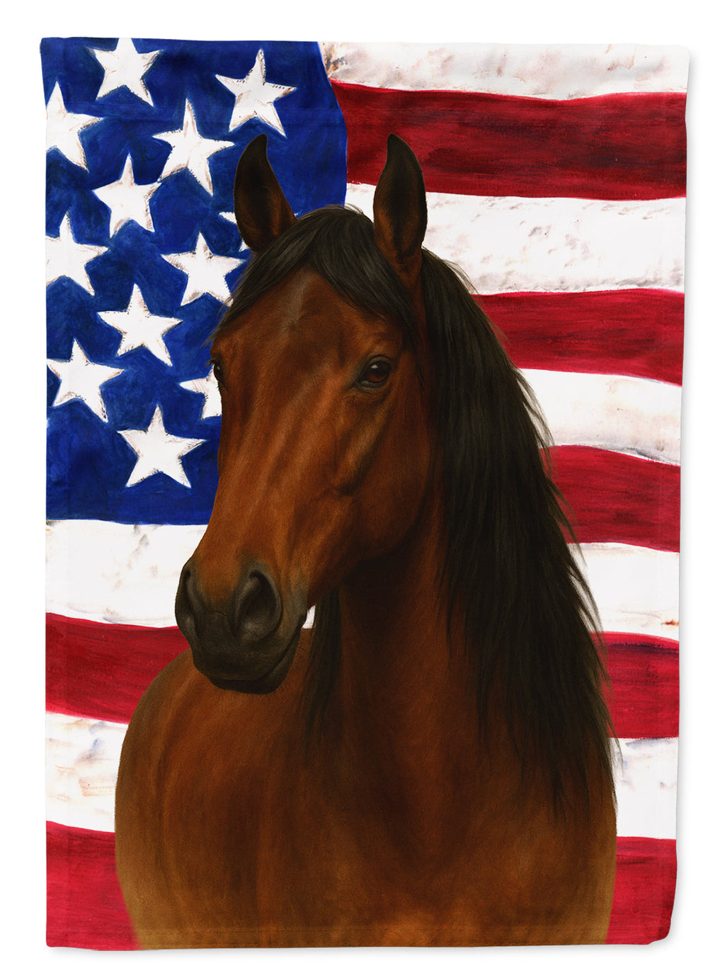 Bay Missouri Fox Trotter Horse American House Flag 28x40 Porch Sleeve Pole Decorative Outside Yard Banner Artwork Wall Hanging, Polyester