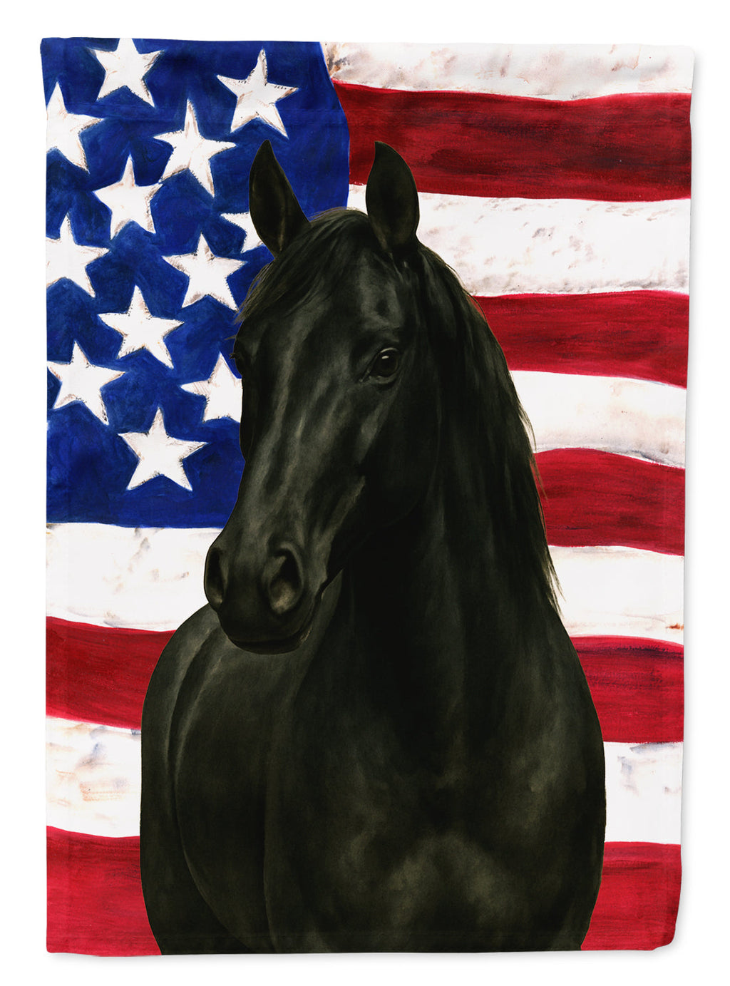 Black Missouri Fox Trotter Horse American House Flag 28x40 Porch Sleeve Pole Decorative Outside Yard Banner Artwork Wall Hanging, Polyester