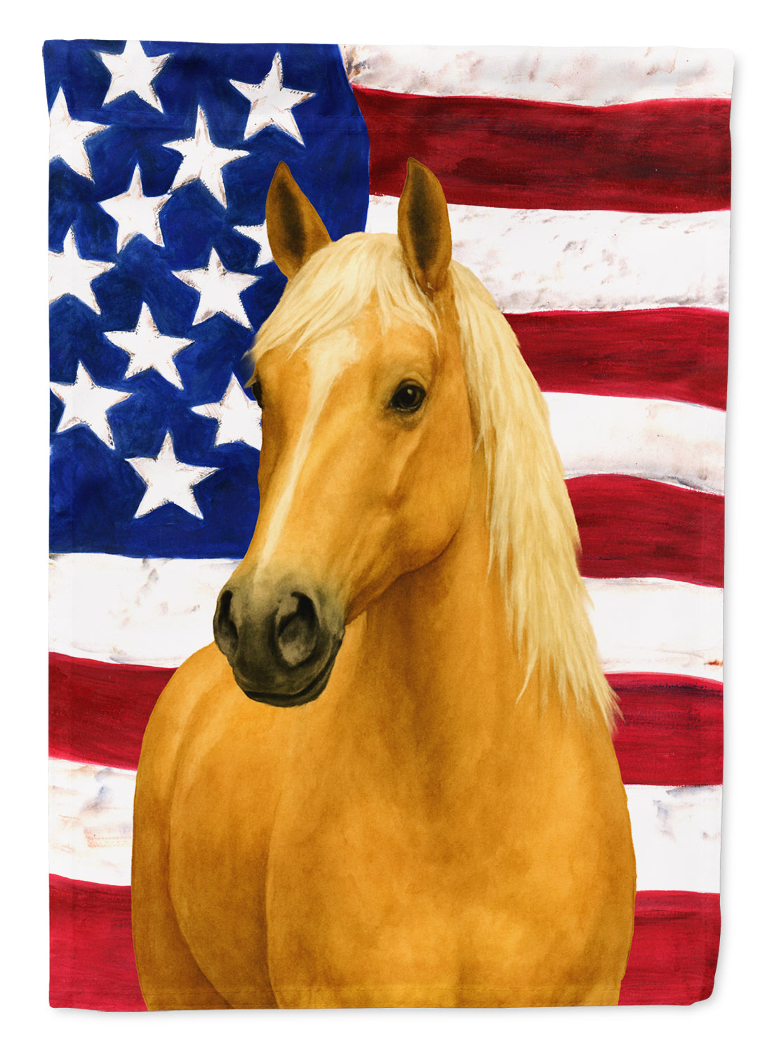 Palomino Missouri Fox Trotter Horse American House Flag 28x40 Porch Sleeve Pole Decorative Outside Yard Banner Artwork Wall Hanging, Polyester