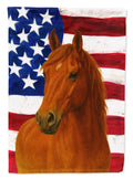 Sorrel Missouri Fox Trotter Horse American House Flag 28x40 Porch Sleeve Pole Decorative Outside Yard Banner Artwork Wall Hanging, Polyester