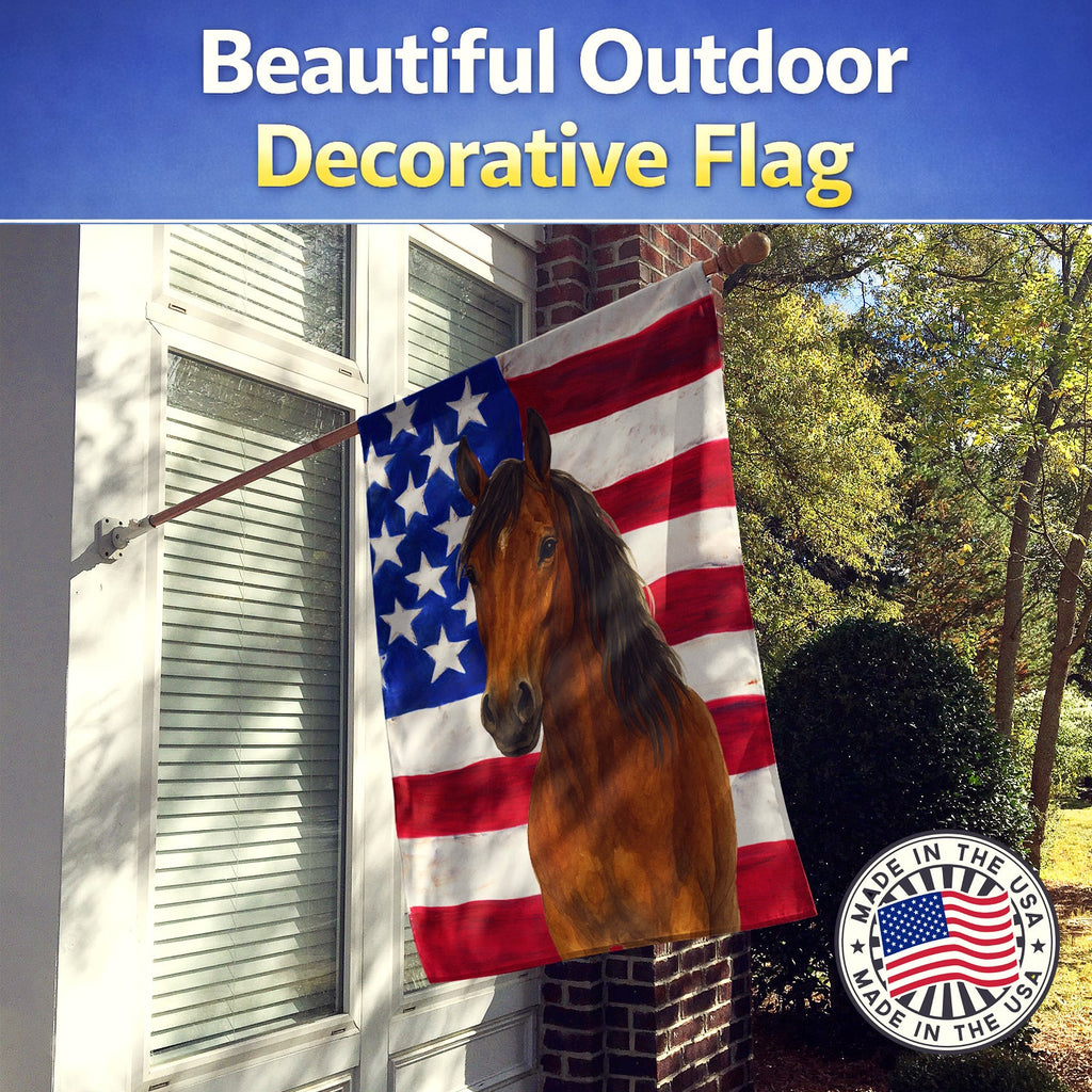 Bay Morgan Horse American House Flag 28x40 Porch Sleeve Pole Decorative Outside Yard Banner Artwork Wall Hanging, Polyester