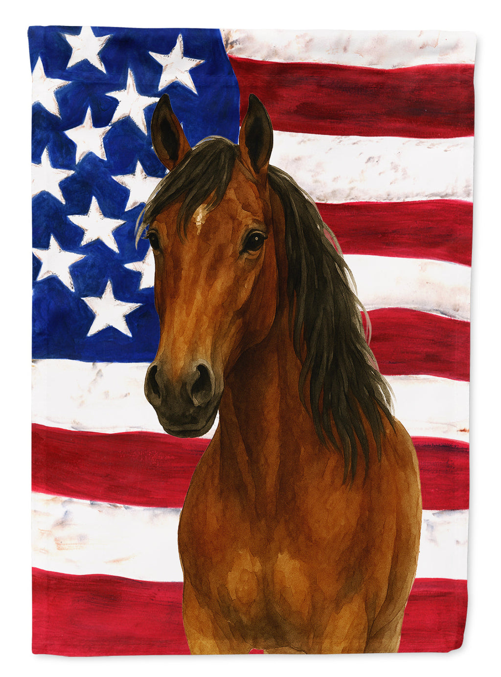 Bay Morgan Horse American House Flag 28x40 Porch Sleeve Pole Decorative Outside Yard Banner Artwork Wall Hanging, Polyester