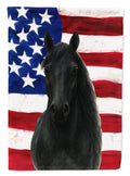 Black Morgan Horse American House Flag 28x40 Porch Sleeve Pole Decorative Outside Yard Banner Artwork Wall Hanging, Polyester