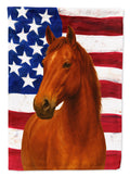 Chestnut Mustang Horse American House Flag 28x40 Porch Sleeve Pole Decorative Outside Yard Banner Artwork Wall Hanging, Polyester