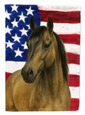 Grulla Mustang Horse American House Flag 28x40 Porch Sleeve Pole Decorative Outside Yard Banner Artwork Wall Hanging, Polyester