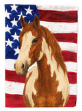 Chestnut Overo Paint Horse American House Flag 28x40 Porch Sleeve Pole Decorative Outside Yard Banner Artwork Wall Hanging, Polyester