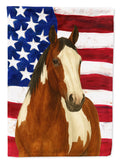 Overo Paint Horse American House Flag 28x40 Porch Sleeve Pole Decorative Outside Yard Banner Artwork Wall Hanging, Polyester