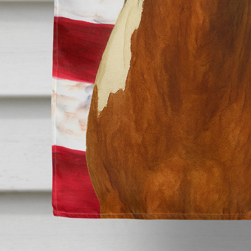 Overo Paint Horse American House Flag 28x40 Porch Sleeve Pole Decorative Outside Yard Banner Artwork Wall Hanging, Polyester