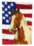 Bay Sabino Paint Horse American House Flag 28x40 Porch Sleeve Pole Decorative Outside Yard Banner Artwork Wall Hanging, Polyester