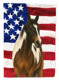 Tobiano Paint Horse American House Flag 28x40 Porch Sleeve Pole Decorative Outside Yard Banner Artwork Wall Hanging, Polyester