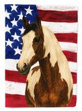 Tovero Paint Horse American House Flag 28x40 Porch Sleeve Pole Decorative Outside Yard Banner Artwork Wall Hanging, Polyester