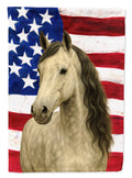 Gray Paso Fino Horse American House Flag 28x40 Porch Sleeve Pole Decorative Outside Yard Banner Artwork Wall Hanging, Polyester