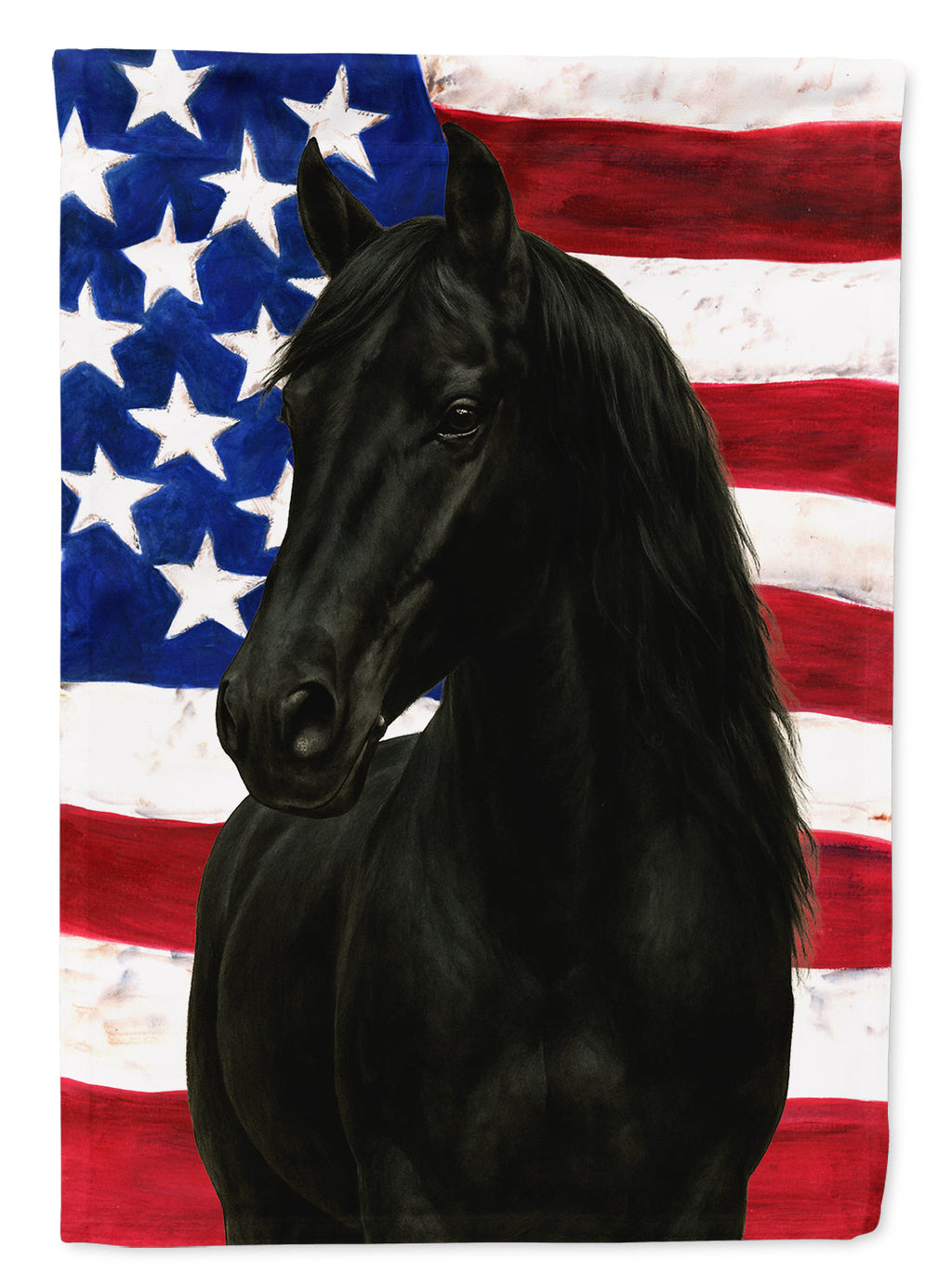 Black Rocky Mountain Horse American House Flag 28x40 Porch Sleeve Pole Decorative Outside Yard Banner Artwork Wall Hanging, Polyester