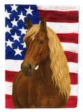 Chocolate Rocky Mountain Horse with Flaxen Mane American House Flag 28x40 Porch Sleeve Pole Decorative Outside Yard Banner Artwork Wall Hanging, Polyester