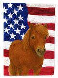 Chestnut Shetland Pony American House Flag 28x40 Porch Sleeve Pole Decorative Outside Yard Banner Artwork Wall Hanging, Polyester