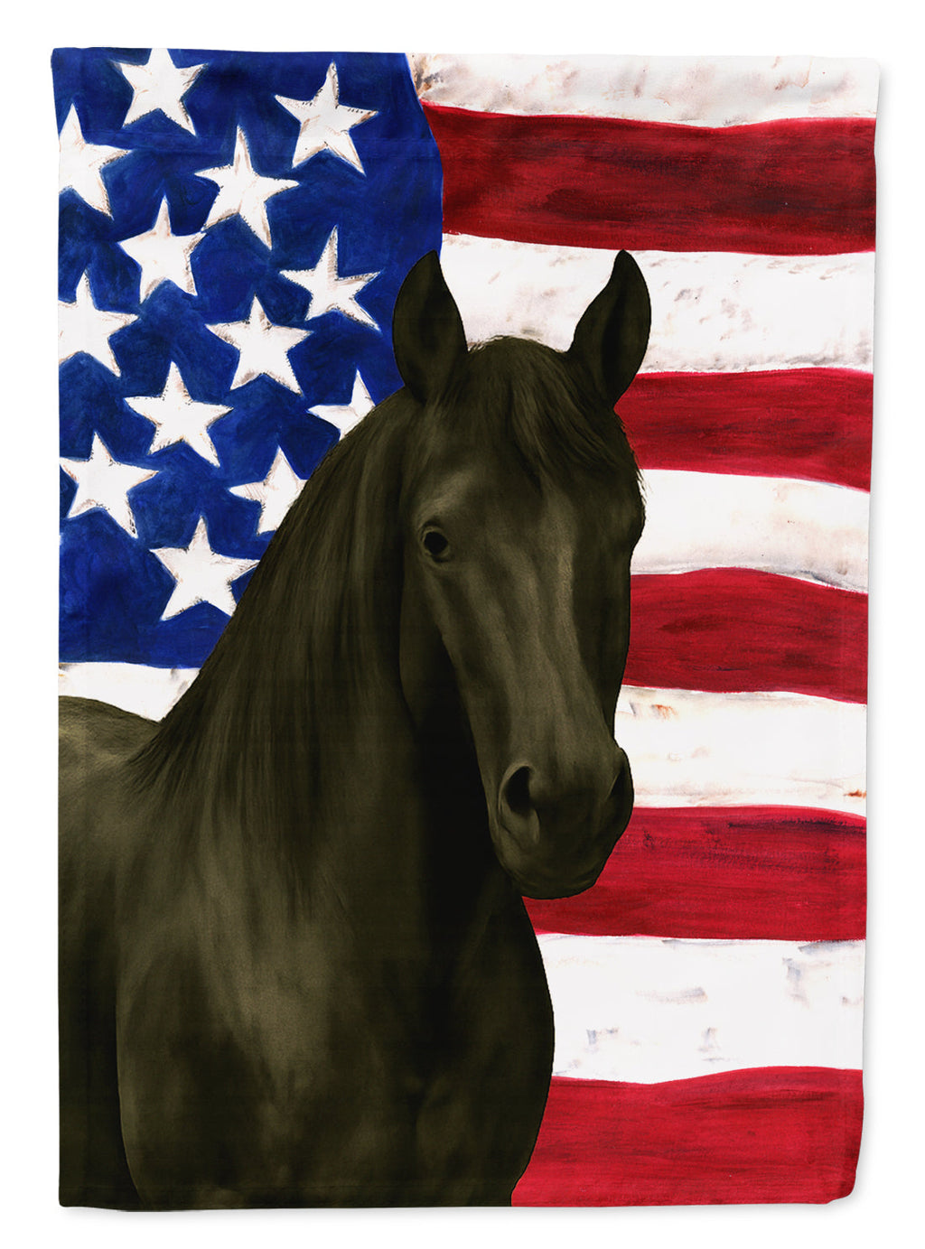 Black Tennessee Walking Horse American House Flag 28x40 Porch Sleeve Pole Decorative Outside Yard Banner Artwork Wall Hanging, Polyester