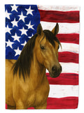 Buckskin Tennessee Walking Horse American House Flag 28x40 Porch Sleeve Pole Decorative Outside Yard Banner Artwork Wall Hanging, Polyester