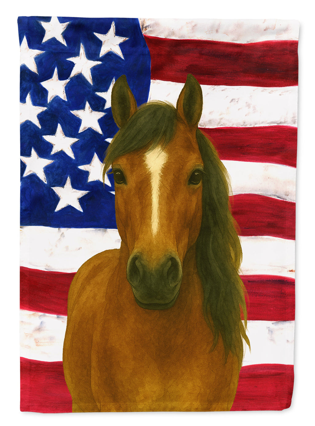 Bay Welsh Pony American House Flag 28x40 Porch Sleeve Pole Decorative Outside Yard Banner Artwork Wall Hanging, Polyester