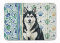Black and White Alaskan Malamute Coastal Sea Glass Memory Foam Kitchen Mat Machine Washable Anti-Fatigue Cushion Comfort Bath or Kitchen Rug