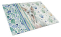 American Hairless Terrier Coastal Sea Glass Cutting Board Tempered Glass Kitchen Cutting Surface, Heat Resistant Chopping, Non-Slip Feet, Food Prep & Serving