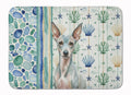 American Hairless Terrier Coastal Sea Glass Memory Foam Kitchen Mat Machine Washable Anti-Fatigue Cushion Comfort Bath or Kitchen Rug