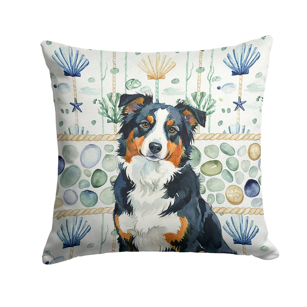 Black Tri American Shepherd Coastal Sea Glass Decorative Throw Pillow 18x18 Indoor Outdoor Accent Cushion, Fabric Cover with Insert for Sofa, Bed, Porch & Living Room