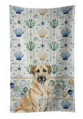 Anatolian Shepherd Dog Coastal Sea Glass Kitchen Towel Velour Plush Front and Cotton Loop Back Machine Washable
