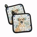 Anatolian Shepherd Dog Coastal Sea Glass Pot Holder Set of 2 Heat Resistant Quilted Hot Pads 7.5 x 7.5 Inch, Insulated Kitchen Trivets for Cooking & Baking