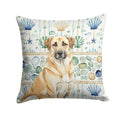 Anatolian Shepherd Dog Coastal Sea Glass Decorative Throw Pillow 18x18 Indoor Outdoor Accent Cushion, Fabric Cover with Insert for Sofa, Bed, Porch & Living Room
