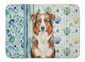 Red Merle Australian Shepherd Coastal Sea Glass Memory Foam Kitchen Mat Machine Washable Anti-Fatigue Cushion Comfort Bath or Kitchen Rug