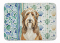 Brown Bearded Collie Coastal Sea Glass Memory Foam Kitchen Mat Machine Washable Anti-Fatigue Cushion Comfort Bath or Kitchen Rug