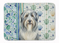 Bearded Collie Coastal Sea Glass Memory Foam Kitchen Mat Machine Washable Anti-Fatigue Cushion Comfort Bath or Kitchen Rug