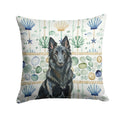 Belgian Sheepdog Groenendael Coastal Sea Glass Decorative Throw Pillow 18x18 Indoor Outdoor Accent Cushion, Fabric Cover with Insert for Sofa, Bed, Porch & Living Room