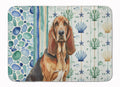 Liver and Tan Bloodhound Coastal Sea Glass Memory Foam Kitchen Mat Machine Washable Anti-Fatigue Cushion Comfort Bath or Kitchen Rug