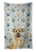 Fawn Boerboel Coastal Sea Glass Kitchen Towel Velour Plush Front and Cotton Loop Back Machine Washable