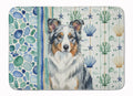 Blue Merle Border Collie Coastal Sea Glass Memory Foam Kitchen Mat Machine Washable Anti-Fatigue Cushion Comfort Bath or Kitchen Rug