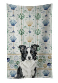 Border Collie Coastal Sea Glass Kitchen Towel Velour Plush Front and Cotton Loop Back Machine Washable