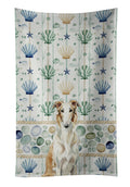 Borzoi Coastal Sea Glass Kitchen Towel Velour Plush Front and Cotton Loop Back Machine Washable