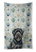 Bouvier des Flandres Coastal Sea Glass Kitchen Towel Velour Plush Front and Cotton Loop Back Machine Washable