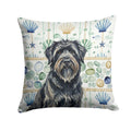 Bouvier des Flandres Coastal Sea Glass Decorative Throw Pillow 14x14 Indoor Outdoor Accent Cushion, Fabric Cover with Insert for Sofa, Bed, Porch & Living Room