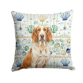 Bracco Italiano Coastal Sea Glass Decorative Throw Pillow 14x14 Indoor Outdoor Accent Cushion, Fabric Cover with Insert for Sofa, Bed, Porch & Living Room