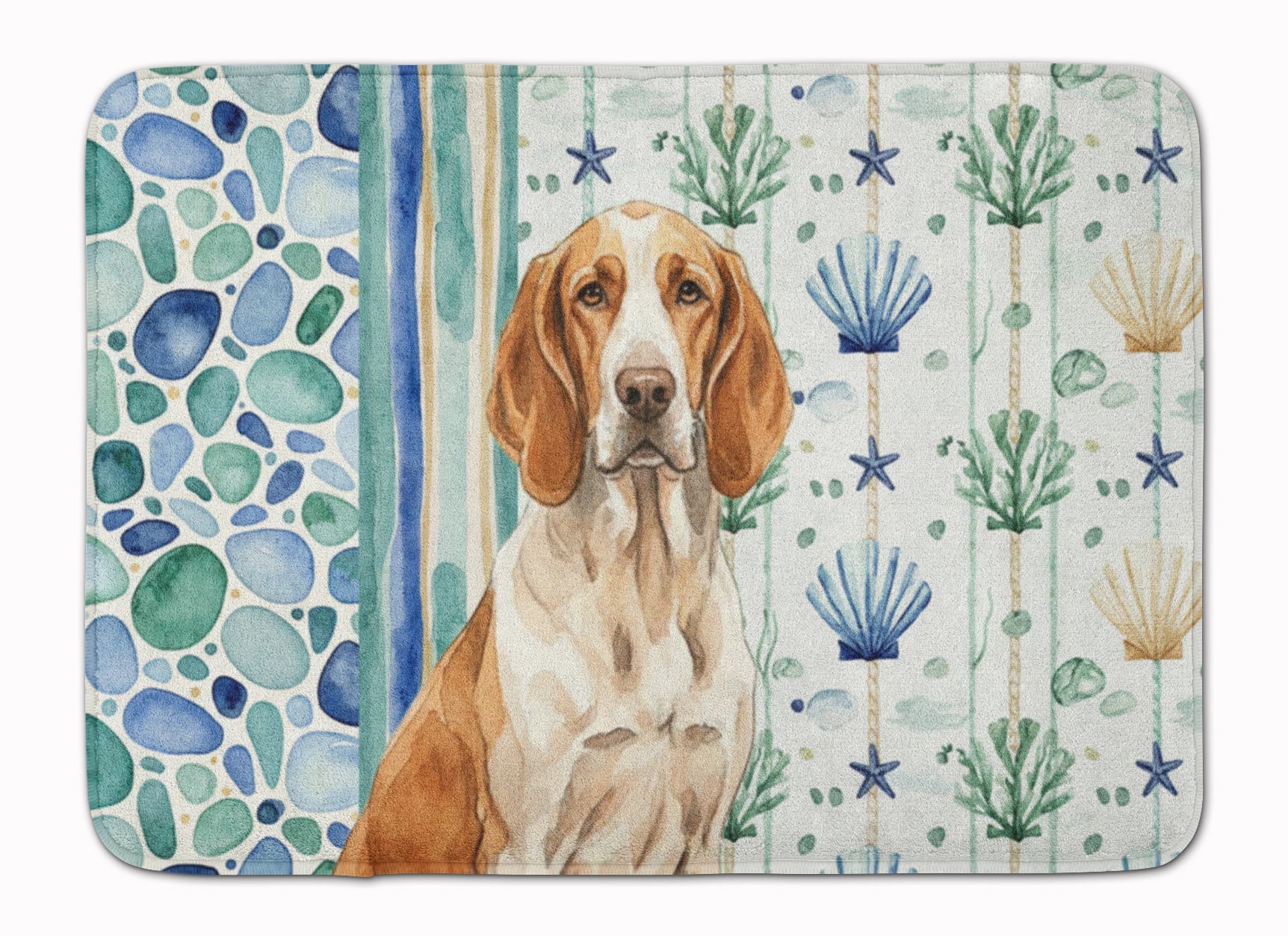 Bracco Italiano Coastal Sea Glass Memory Foam Kitchen Mat Machine Washable Anti-Fatigue Cushion Comfort Bath or Kitchen Rug