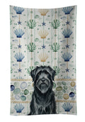 Black Briard Coastal Sea Glass Kitchen Towel Velour Plush Front and Cotton Loop Back Machine Washable